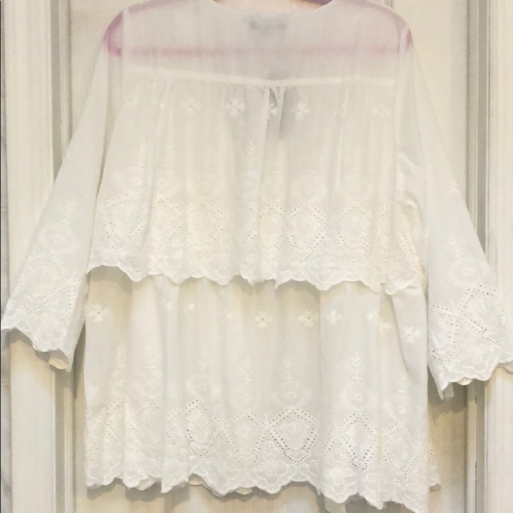 OFF WHITE  EYELET CARDIGAN TOP - Picture 4 of 8